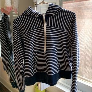 Navy and white striped sweatshirt